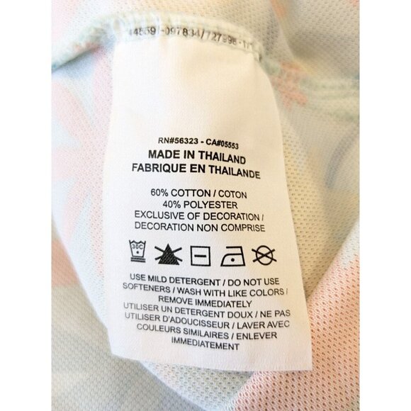 Nike Dri Fit Cropped Polo Shirt Women Size XL Hawaiian Floral Cotton Athletic - Picture 7 of 8